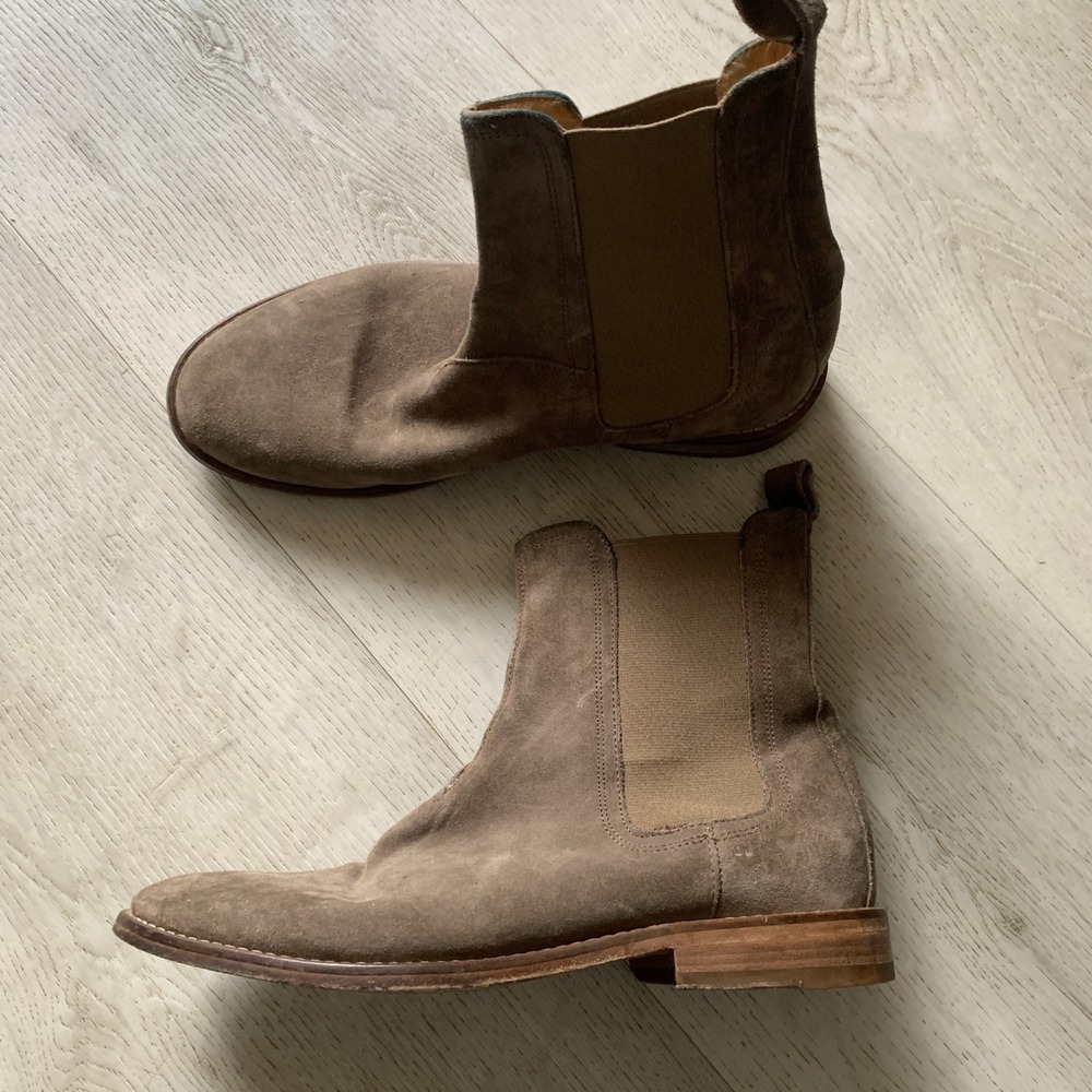 Represent Taupe Suede Chelsea Boots Made‎ in Italy Vero Cuoio Mens Size 40 EU